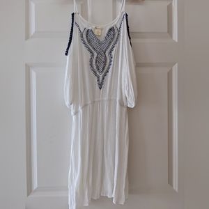 Coverup sequins gauzy swim M rayon pompom embroidered…
